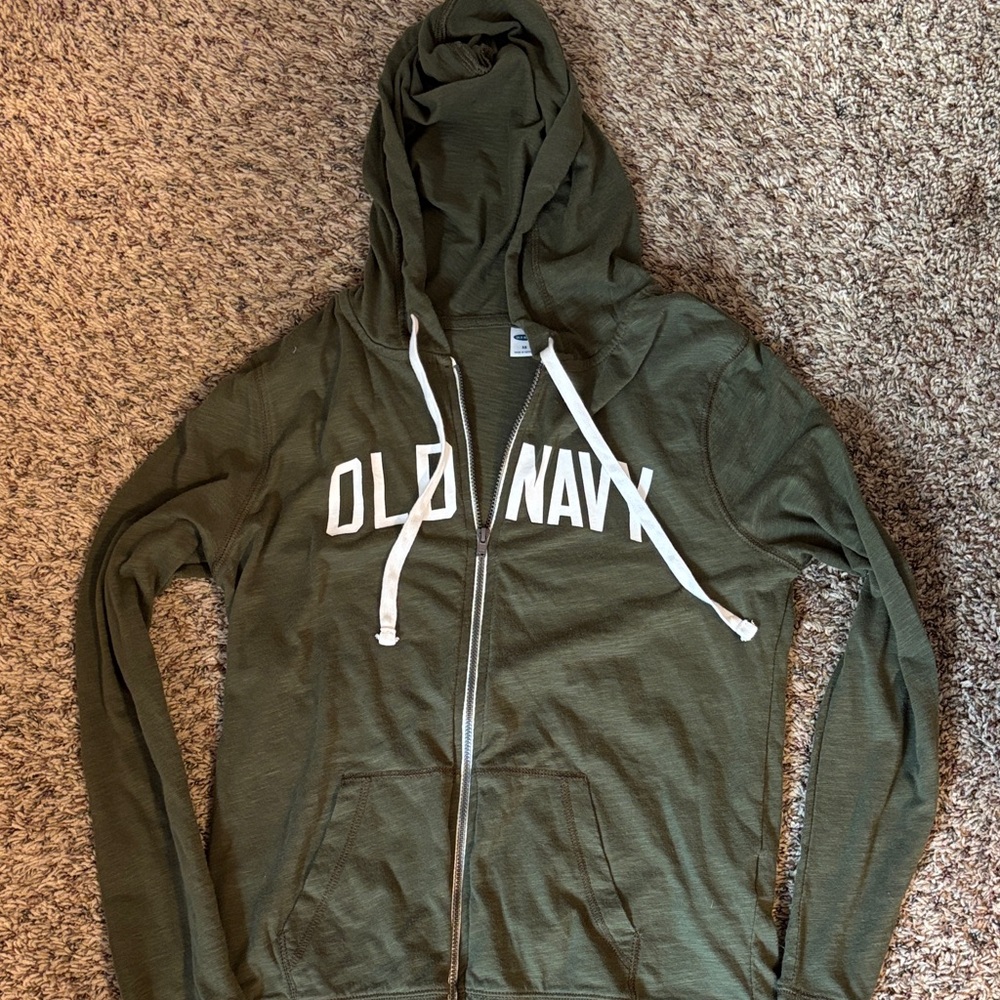 Old Navy Olive Full-Zip Hoodie